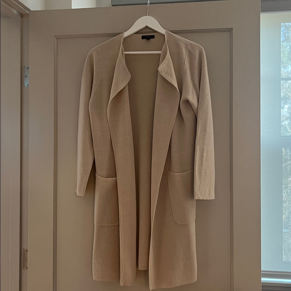 J.Crew | Juliette collarless sweater-blazer in linen blend | Cream | Size S - Picture 2 of 14